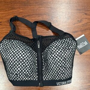 Victoria's Secret Black and White Zip Front Sports Bra